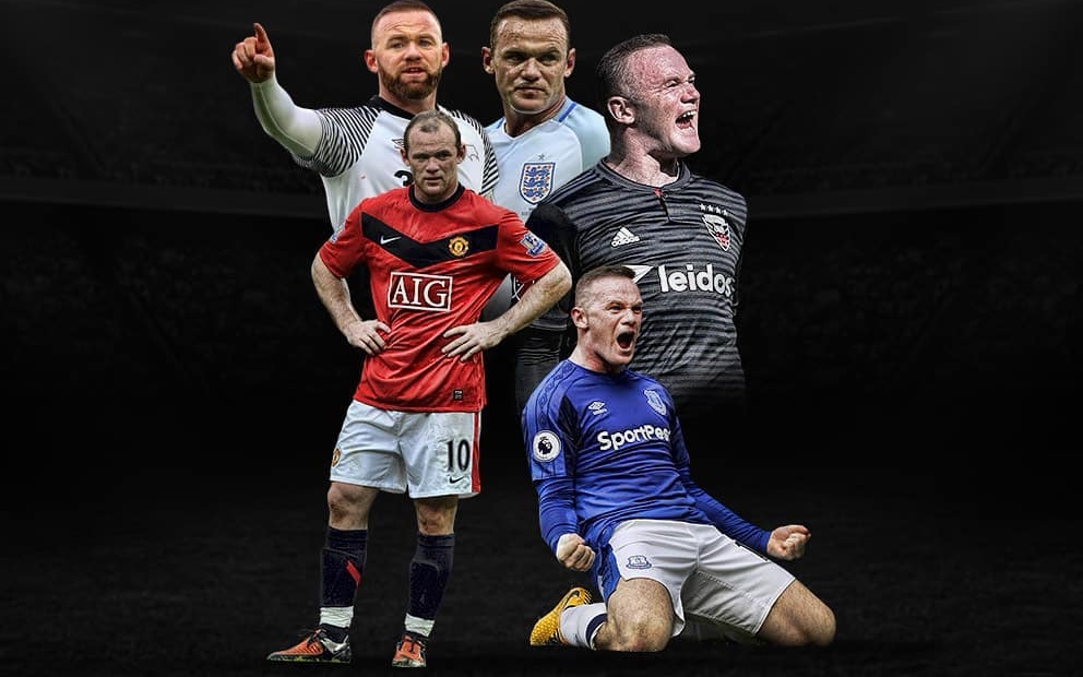 Wayne Rooney cùng các cầu thủ trẻ trong một buổi huấn luyện
