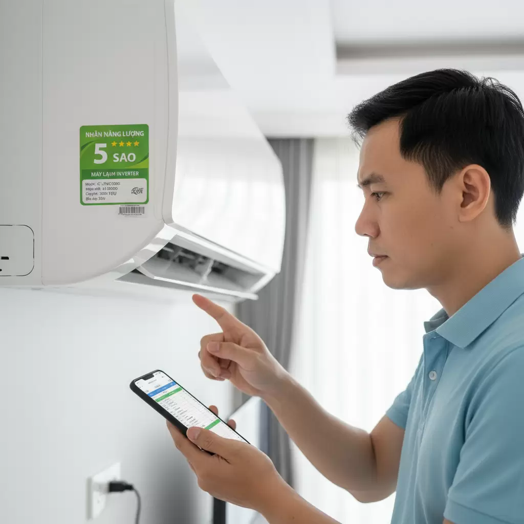 Việc kiểm tra chỉ số hiệu suất năng lượng EERCOP hoặc CSPF là bước không thể thiếu khi mua điều hòa Inverter
