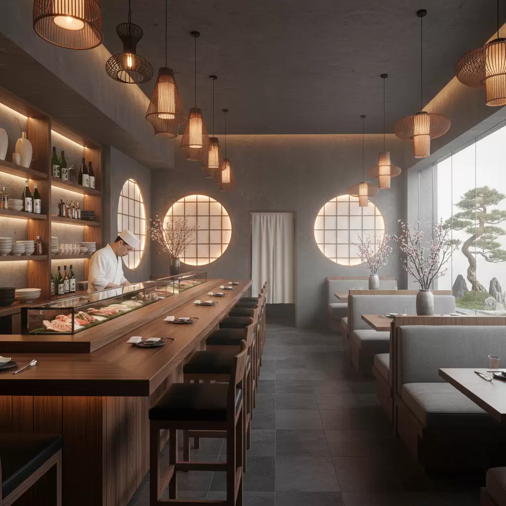 Không gian ấm cúng và tinh tế tại Sushi Nhi