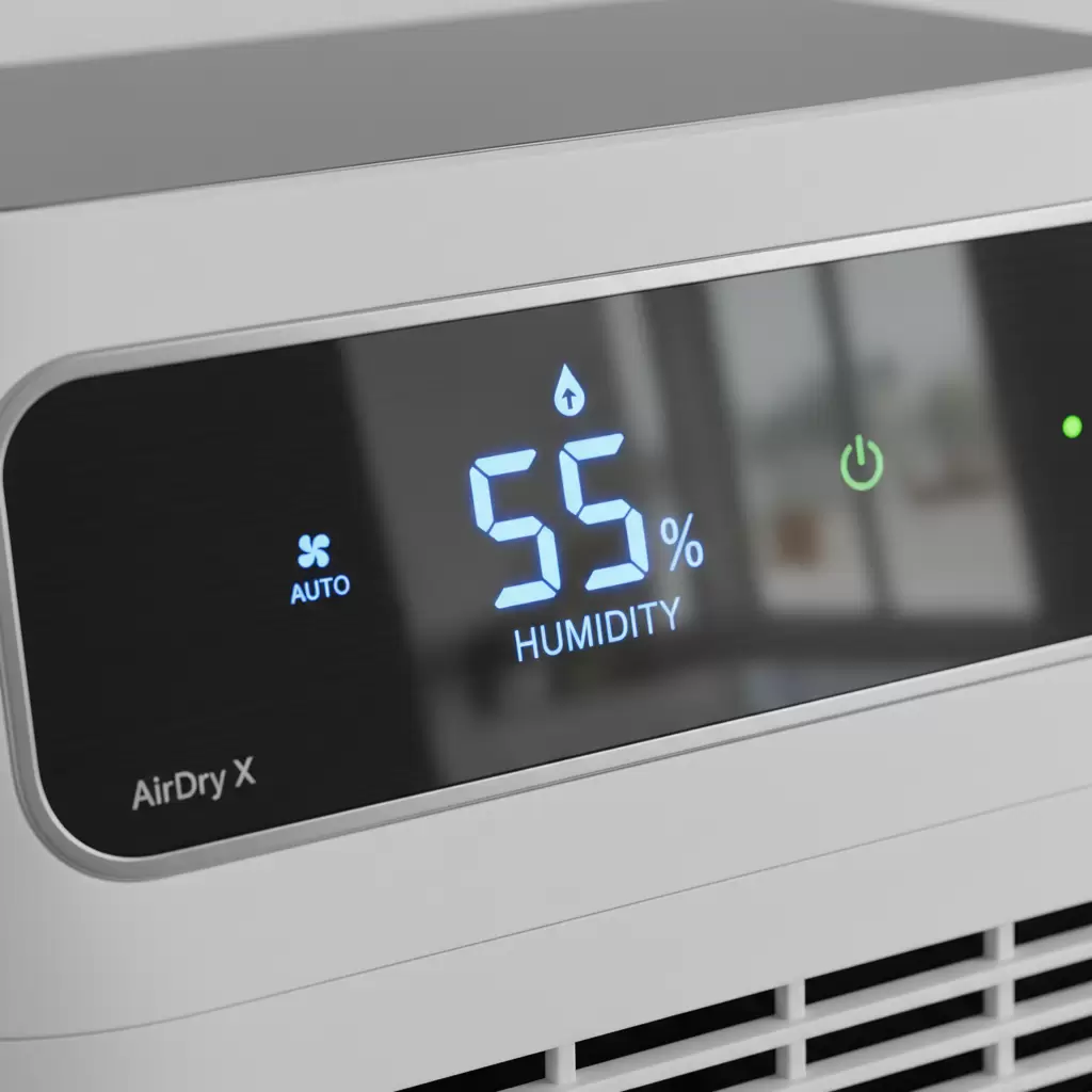 Thiết lập độ ẩm mục tiêu Set Point ở mức 5055 là lý tưởng để bảo vệ sức khỏe