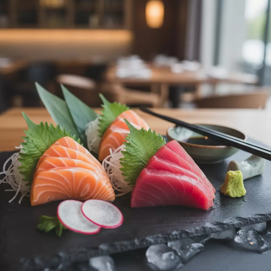 Sashimi tươi rói là tiêu chí hàng đầu đánh giá chất lượng của một Sushi Buffet