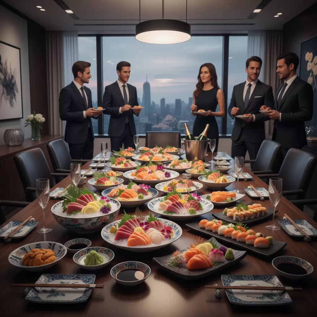 Sashimi là lựa chọn hoàn hảo cho tiệc công sở mang lại sự sang trọng và tinh tế
