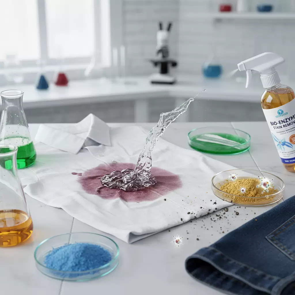 Enzyme sinh học là thành phần cốt lõi giúp nước giặt sinh học làm sạch hiệu quả