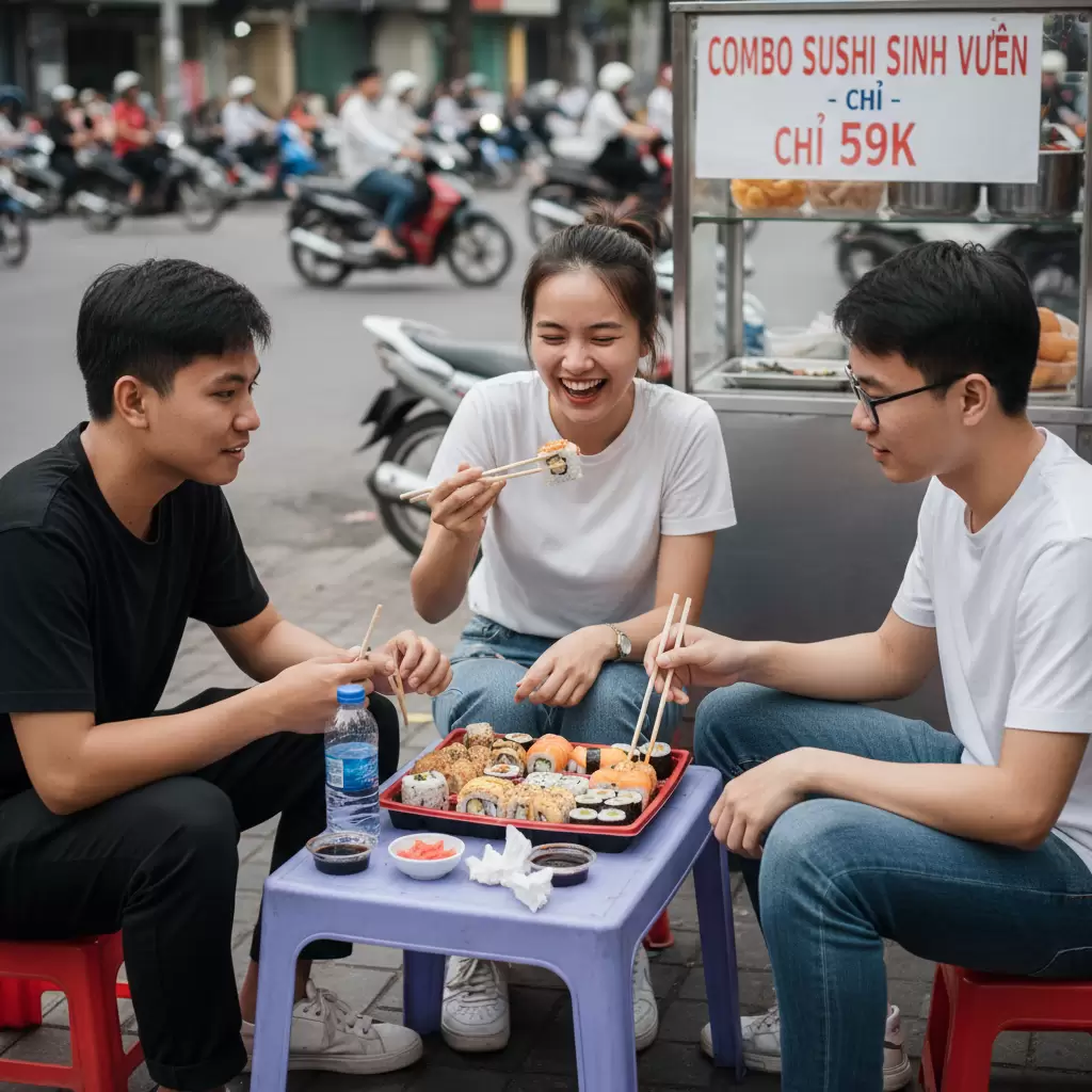Combo sushi là lựa chọn hoàn hảo cho các buổi họp mặt của sinh viên TPHCM
