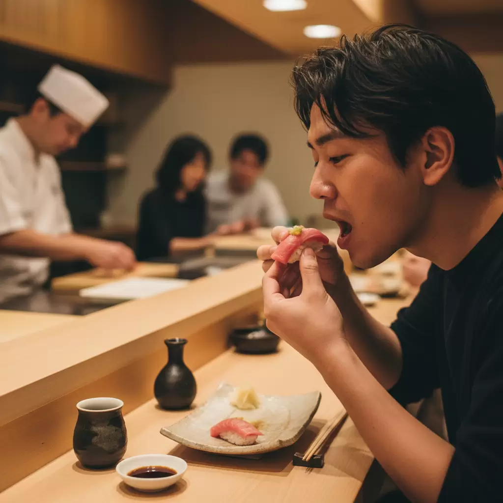 Thưởng thức Tekka Maki bằng tay là cách truyền thống và chuẩn mực nhất