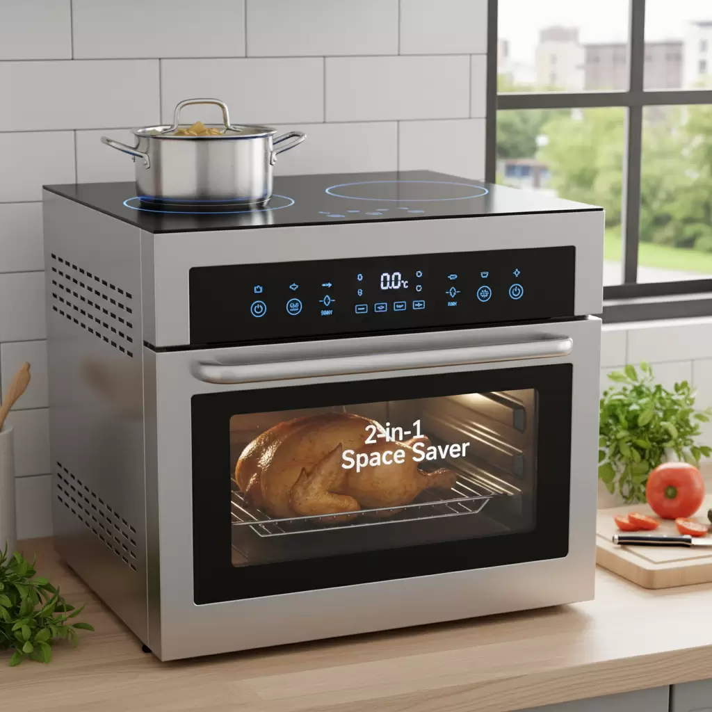 Sử dụng lò nướng kết hợp vi sóng giúp giải phóng đáng kể diện tích mặt bàn bếp