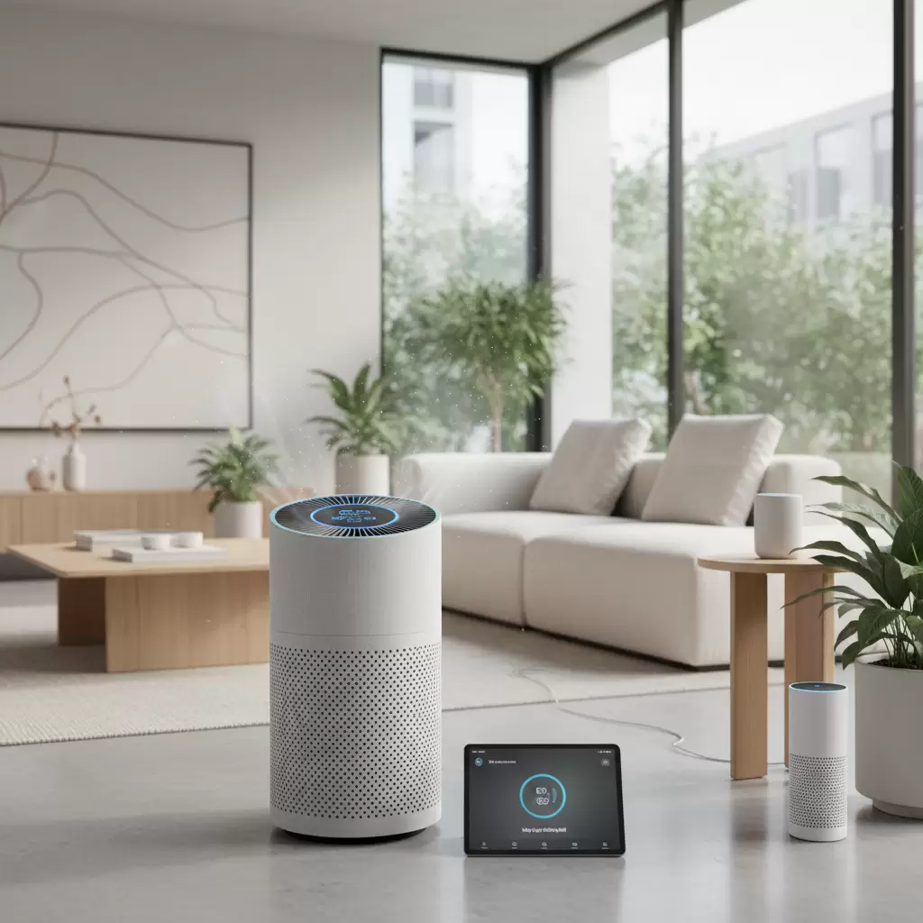 Máy lọc không khí 2026 được thiết kế tối ưu tích hợp hoàn hảo vào hệ thống nhà thông minh