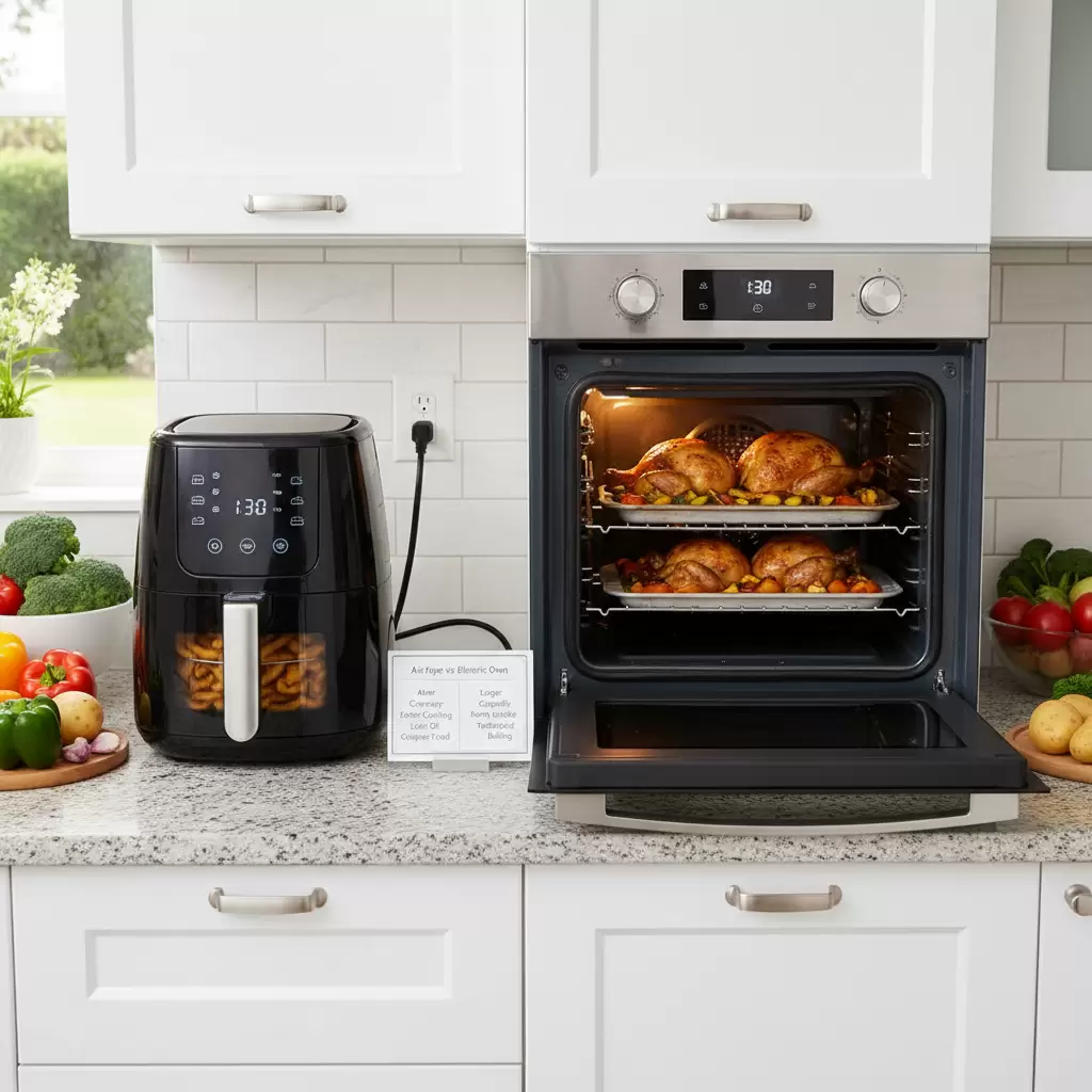 So sánh chi tiết: Nồi chiên không dầu và Lò nướng điện – Nên chọn thiết bị nào?